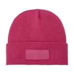 Bonnet publicitaire avec étiquette personnalisée Gorro Elevate™ Boreas couleur fuchsia deuxième vue frontale