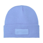 Bonnet publicitaire avec étiquette personnalisée Gorro Elevate™ Boreas couleur bleu ciel deuxième vue frontale