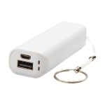 Batterie de secours colorée avec porte-clés 1.200 mAh Energy couleur blanc