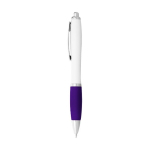 Stylo avec logo pas cher pour entreprise avec Encre Noire ColorBlanc couleur mauve vue latérale