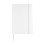 Carnet thermogravé avec poche A5 pages lignées JournalBooks Classic couleur blanc deuxième vue frontale