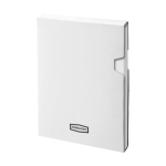 Carnet thermogravé avec poche A5 pages lignées JournalBooks Classic couleur blanc vue avec boîte