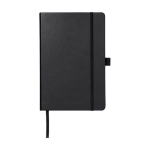 Carnet personnalisé avec poche A5 pages lignées JournalBooks Cream couleur noir deuxième vue frontale
