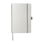 Carnet personnalisé avec poche A5 pages lignées JournalBooks Cream couleur argenté deuxième vue frontale
