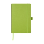 Carnet personnalisé avec poche A5 pages lignées JournalBooks Cream couleur vert lime deuxième vue frontale