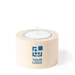Bougies personnalisées parfumées à la vanille avec socle en bois Base vue principale