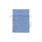 Sac en coton imprimé avec fermoir en cordon 120 g/m2 Little Presents couleur bleu première vue