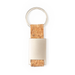 Porte-clés rectangulaire en métal gravé et liège Metal Cork couleur naturel première vue
