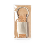 Porte-clés rectangulaire en métal gravé et liège Metal Cork couleur naturel quatrième vue