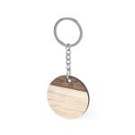 Porte-clés en bois avec logo rond en deux couleurs SimpleWood couleur naturel deuxième vue