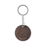 Porte-clés en bois avec logo rond en deux couleurs SimpleWood couleur naturel  troisième vue