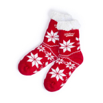 Chaussettes antidérapantes personnalisées de Noël Cozy Xmas couleur rouge première vue