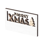 Aimant de Noël Merry Xmas en bois avec finition bicolore couleur naturel deuxième vue