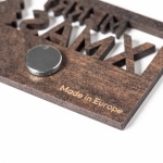 Aimant de Noël Merry Xmas en bois avec finition bicolore couleur naturel  troisième vue