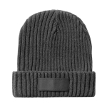 Bonnet à personnaliser en acrylique élastique avec étiquette Winter couleur gris première vue