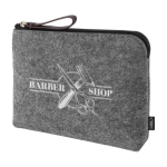 Trousse de toilette à logo en feutre RPET recyclé Felt RPET couleur gris deuxième vue