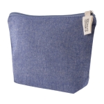 Trousse de toilette publicitaire en coton recyclé 140 g/m² Tetiaroa couleur bleu troisième vue