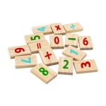 Jeu de pièces en bois avec numéros dans une pochette en coton Numbers couleur naturel deuxième vue