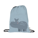 Sac à cordons pour enfant avec motifs d'animaux Fantasy RPET couleur bleu première vue