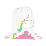 Sac à cordons pour enfant avec motifs d'animaux Fantasy RPET couleur blanc première vue