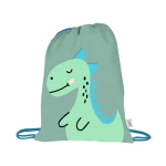 Sac à cordons pour enfant avec motifs d'animaux Fantasy RPET couleur vert première vue