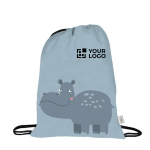 Sac à cordons pour enfant avec motifs d'animaux Fantasy RPET avec zone d'impression