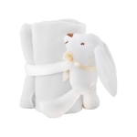 Couverture pour enfants fixée à une peluche lapin blanc Rabbit couleur blanc première vue