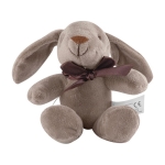 Peluches lapin personnalisées avec le logo imprimé sur le ruban Bunny couleur marron première vue