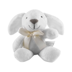 Peluches lapin personnalisées avec le logo imprimé sur le ruban Bunny couleur blanc première vue
