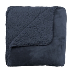 Couverture deux faces en velours et sherpa Rainy Day couleur bleu deuxième vue