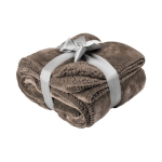 Couverture deux faces en velours et sherpa Rainy Day couleur taupe