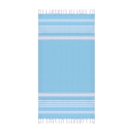 Serviette paréo en coton à franges nouées 220 g/m2 Pareo Capri couleur bleu deuxième vue
