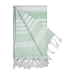 Serviette paréo en coton à franges nouées 220 g/m2 Pareo Capri couleur vert première vue