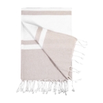 Paréo en coton recyclé personnalisé de 160 g/m² Pareo Tahiti couleur beige première vue