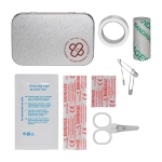 Trousse de secours personnalisée en boîte en fer-blanc Security couleur argenté première vue