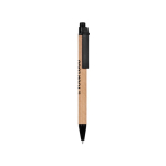 Stylo éco personnalisable avec corps en carton Encre bleue Liberty couleur noir avec zone d'impression