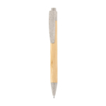Stylo écologique en bambou avec détails colorés Encre bleue Koa couleur naturel première vue