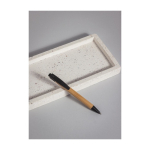 Stylo écologique en bambou avec détails colorés Encre bleue Koa première vue