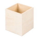 Porte-stylos en forme de cube en bois clair à personnaliser Wood couleur naturel première vue