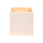 Porte-stylos en forme de cube en bois clair à personnaliser Wood couleur naturel cinquième vue