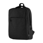 Sac à dos recyclé pour ordinateur avec sortie pour casque Daywork couleur noir première vue