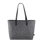 Sac en feutre RPET avec poignées en cuir synthétique Tissu double couleur gris première vue