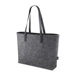 Sac en feutre RPET avec poignées en cuir synthétique Tissu double couleur gris deuxième vue