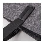 Sac en feutre RPET avec poignées en cuir synthétique Tissu double couleur gris troisième vue
