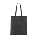 Sac en coton recyclé avec longues poignées 140 g/m2 Upcycling couleur noir première vue
