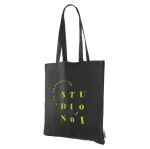 Tote-bag coton recyclé publicitaire 140 g/m2 couleur noir troisième vue