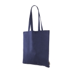 Sac en coton recyclé avec longues poignées 140 g/m2 Upcycling couleur bleu troisième vue