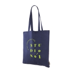 Sac en coton recyclé avec longues poignées 140 g/m2 Upcycling couleur bleu quatrième vue