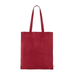 Sac en coton recyclé avec longues poignées 140 g/m2 Upcycling couleur rouge première vue