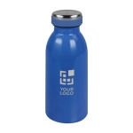 Gourde en acier inoxydable petite pour la publicité 350 ml Kioto couleur bleu avec zone d'impression